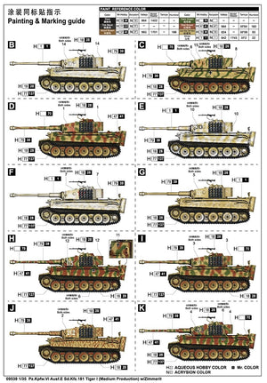Trumpeter 09539 Pz.Kpfw.VI Ausf.E Sd.Kfz.181 Tiger I (production moyenne) avec Zimmerit 1/35  – immagine 3