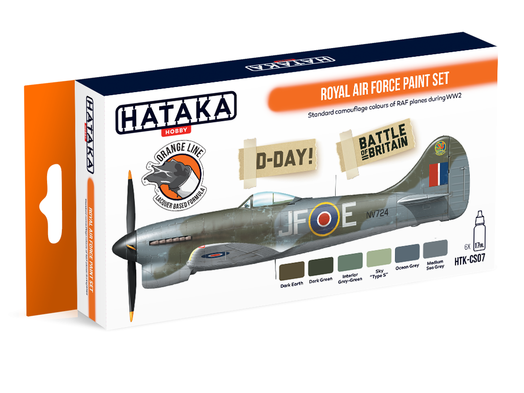 Hataka HTK-CS07 ORANGE LINE – Ensemble de peinture Royal Air Force 6x17