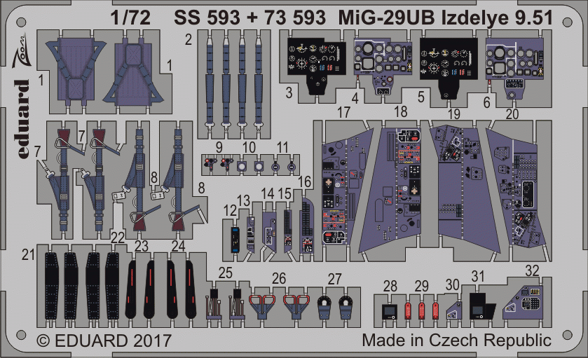 Eduard 73593 MiG-29UB Izdelye 9.51 TROMPETTE 1/72