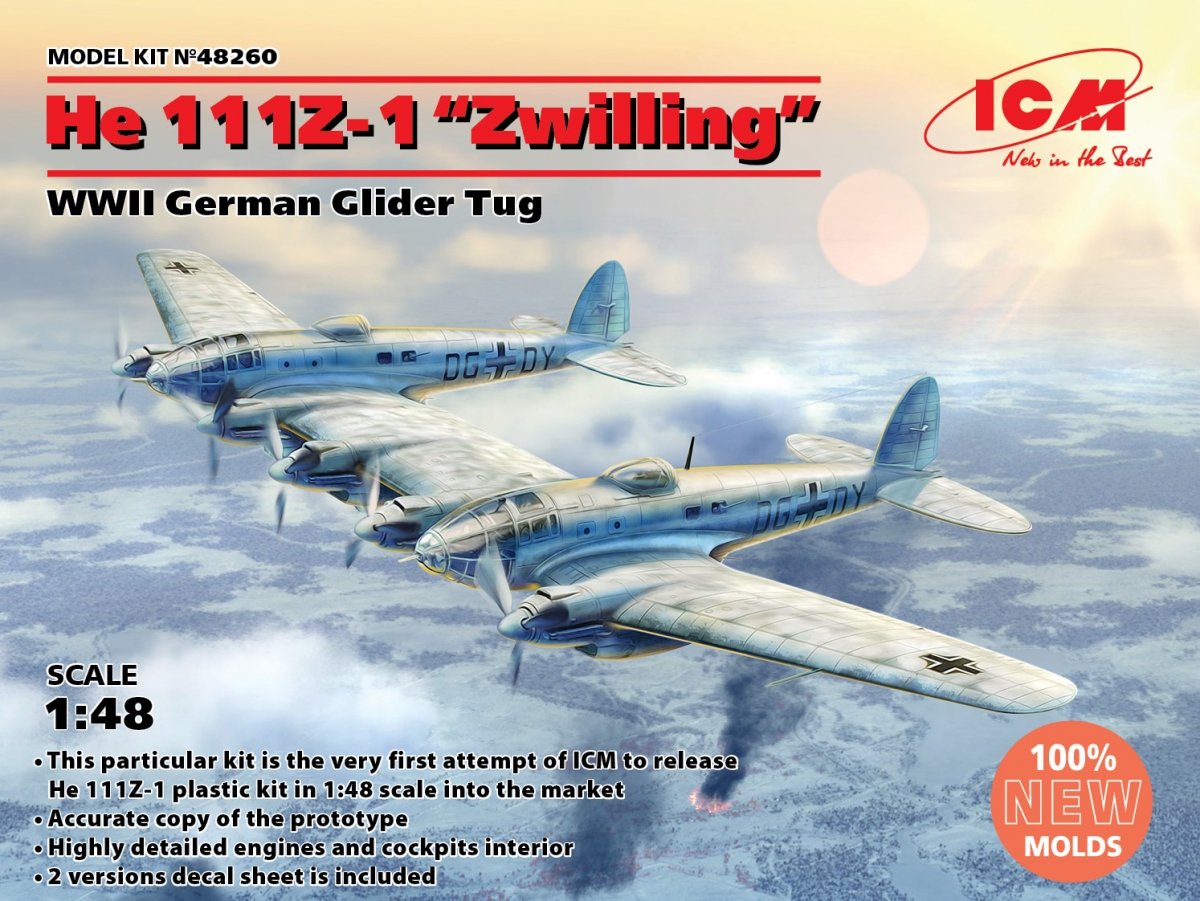ICM 48260 He 111Z-1 « Zwilling », remorqueur de planeurs allemand de la Seconde Guerre mondiale, échelle 1/48