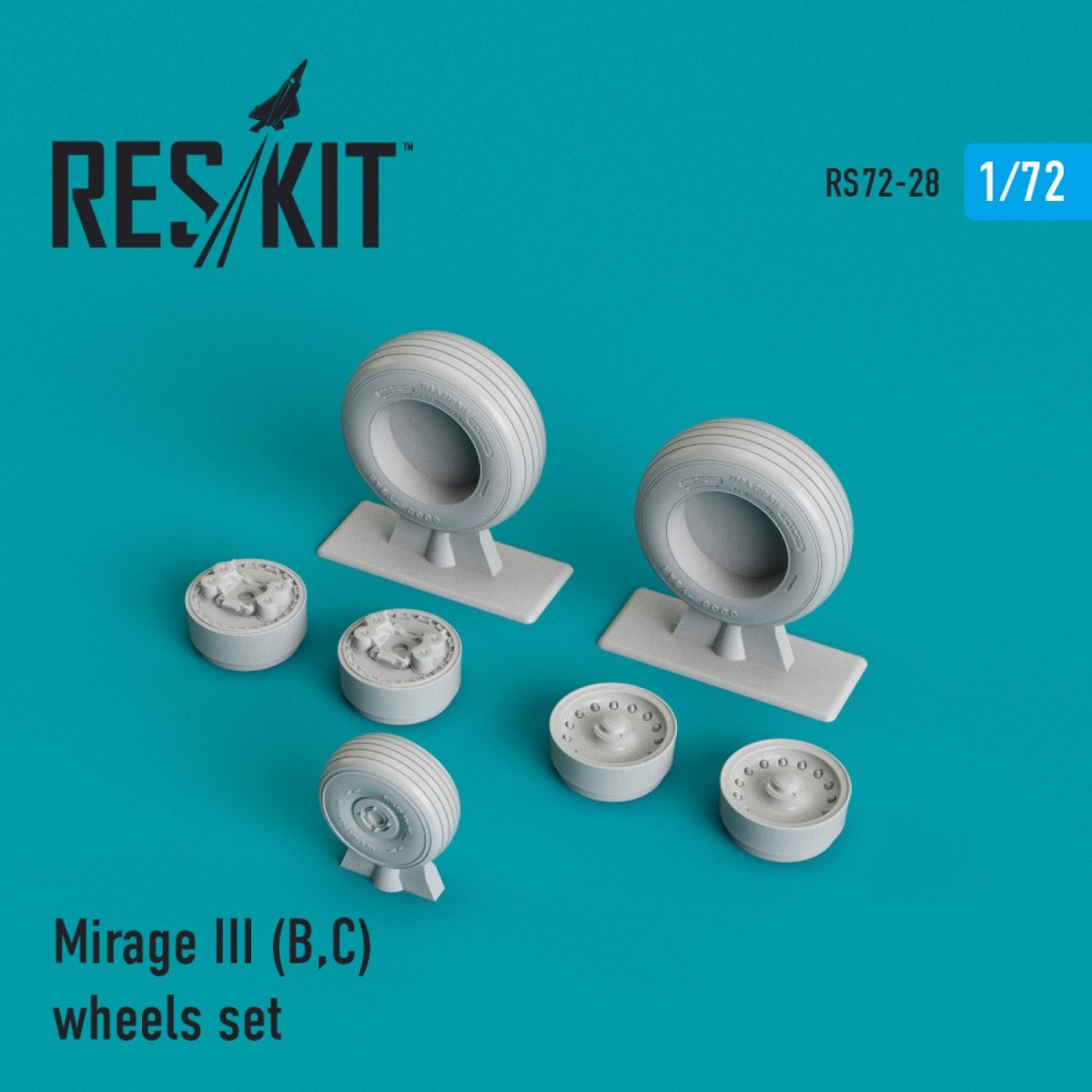 RESKIT RS72-0028 MIRAGE III (B,C) JEU DE ROUES 1/72
