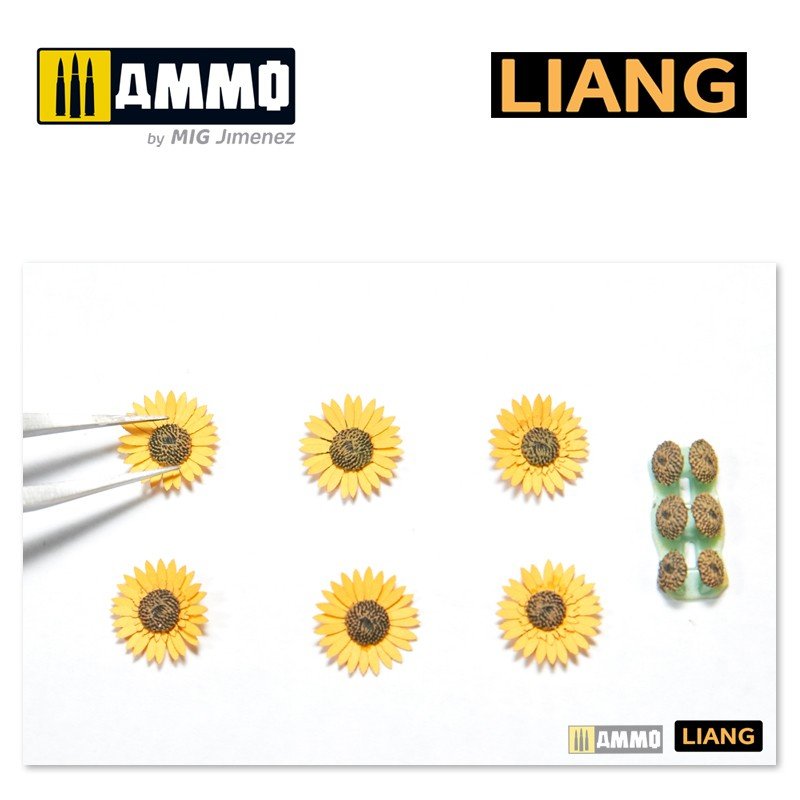 Liang 0101 Tournesols en papier pour dioramas (pièces imprimées au laser et en 3D) – immagine 5