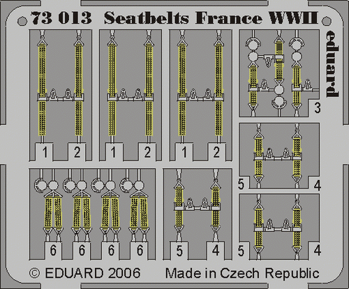 Eduard 73013 Ceintures de sécurité France Seconde Guerre mondiale 1/72