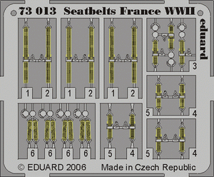 Eduard 73013 Ceintures de sécurité France Seconde Guerre mondiale 1/72