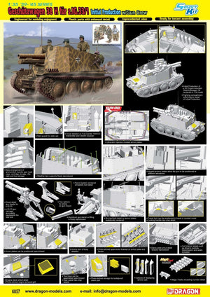 Dragon 6857 Geschutzwagen 38 H fourrure s.IG.33/1 Production initiale avec Gun Crew 1/35