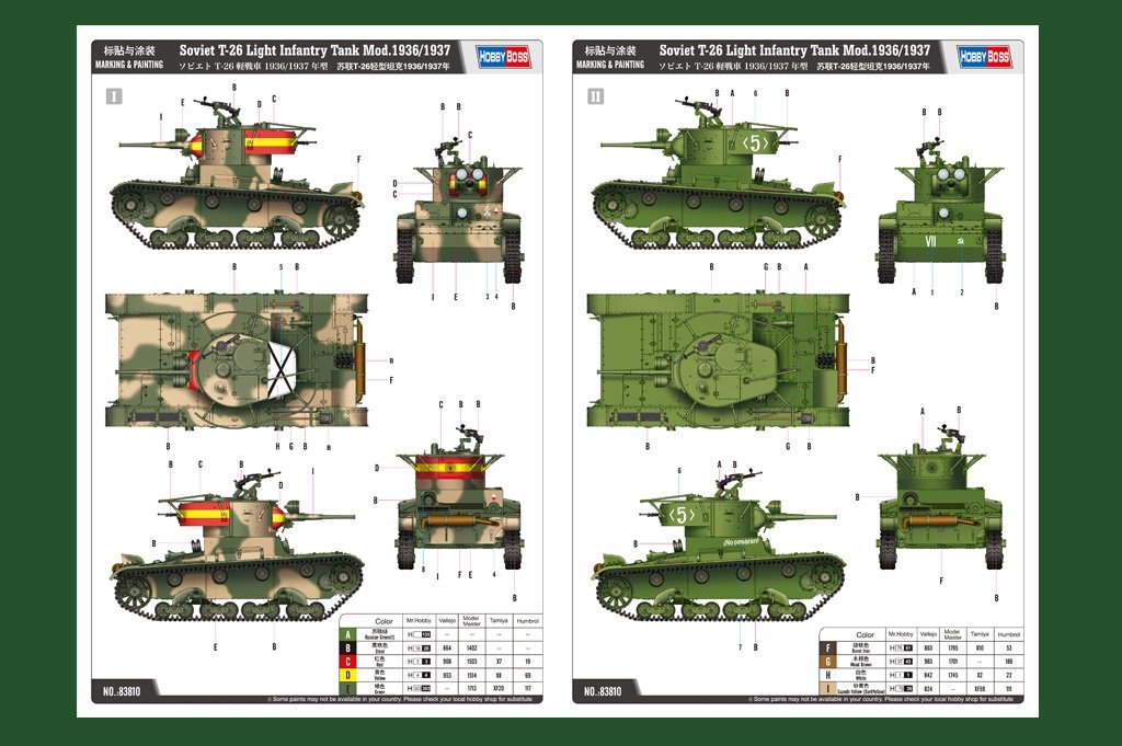 Hobby Boss 83810 Char d&amp;#39;infanterie léger soviétique T-26 Mod.1936-1937 (1/35) – image 2