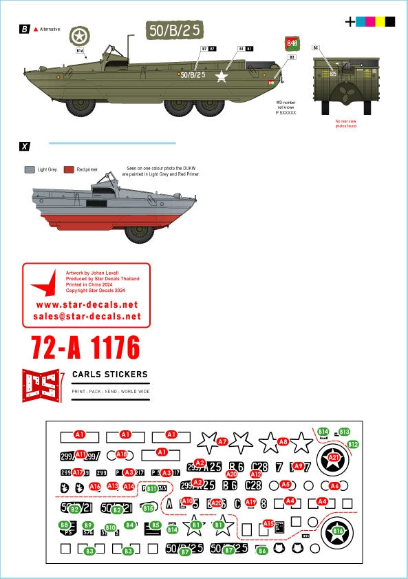 Star Decals 72-A1176 DUKW du Jour J. Amphibiens britanniques n° 1. 50e compagnie (GT) et 299e compagnie (GT) RASC. Échelle 1/72 – immagine 2