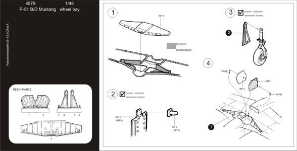 Aires 4219 Baie de train d&amp;#39;atterrissage du P-51D Mustang 1/48 TAMIYA – image 2