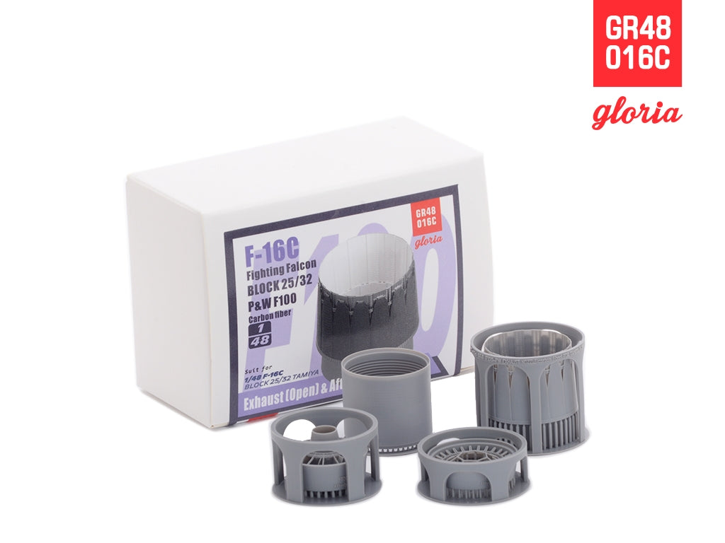 Gloria GR48016C F-16C F110-PW Carbon Fiber Exhaust Nozzle &amp;amp; Afterburner OPEN TAMIYA 1/48 – image 4