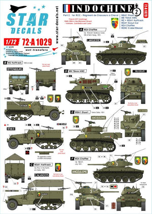 Star Decals 72-A1029 Indochine #2. 1er RCC - Régiment de Chasseurs à Cheval 1/72