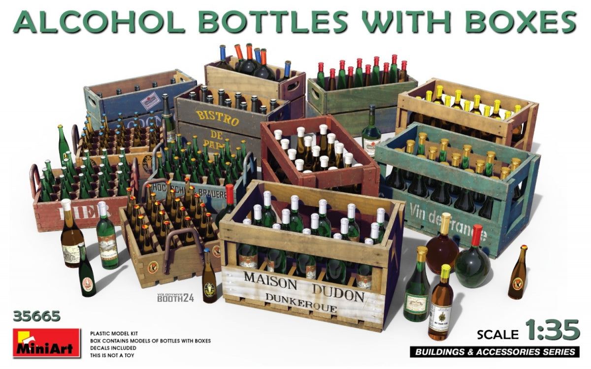 MiniArt 35665 BOUTEILLES D&amp;#39;ALCOOL AVEC BOÎTES 1/35