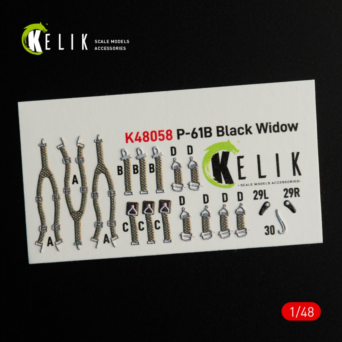 KELIK K48058 P-61B BLACK WIDOW - Décalcomanies 3D pour intérieur de maquette GWH au 1/48  – Bild 2