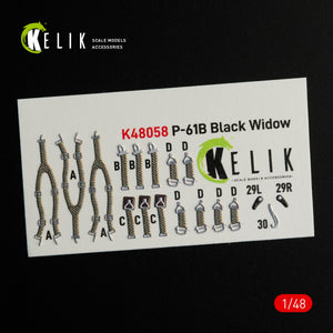 KELIK K48058 P-61B BLACK WIDOW - Décalcomanies 3D pour intérieur de maquette GWH au 1/48  – Bild 2