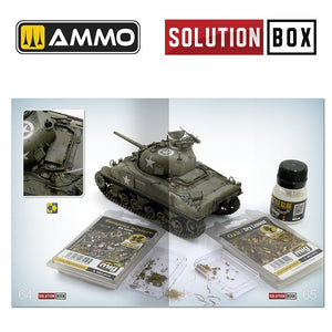 AMMO par Mig Jimenez 7728 SOLUTION BOX 22 – Seconde Guerre mondiale USA ETO. Système de couleurs et de vieillissement – image 6