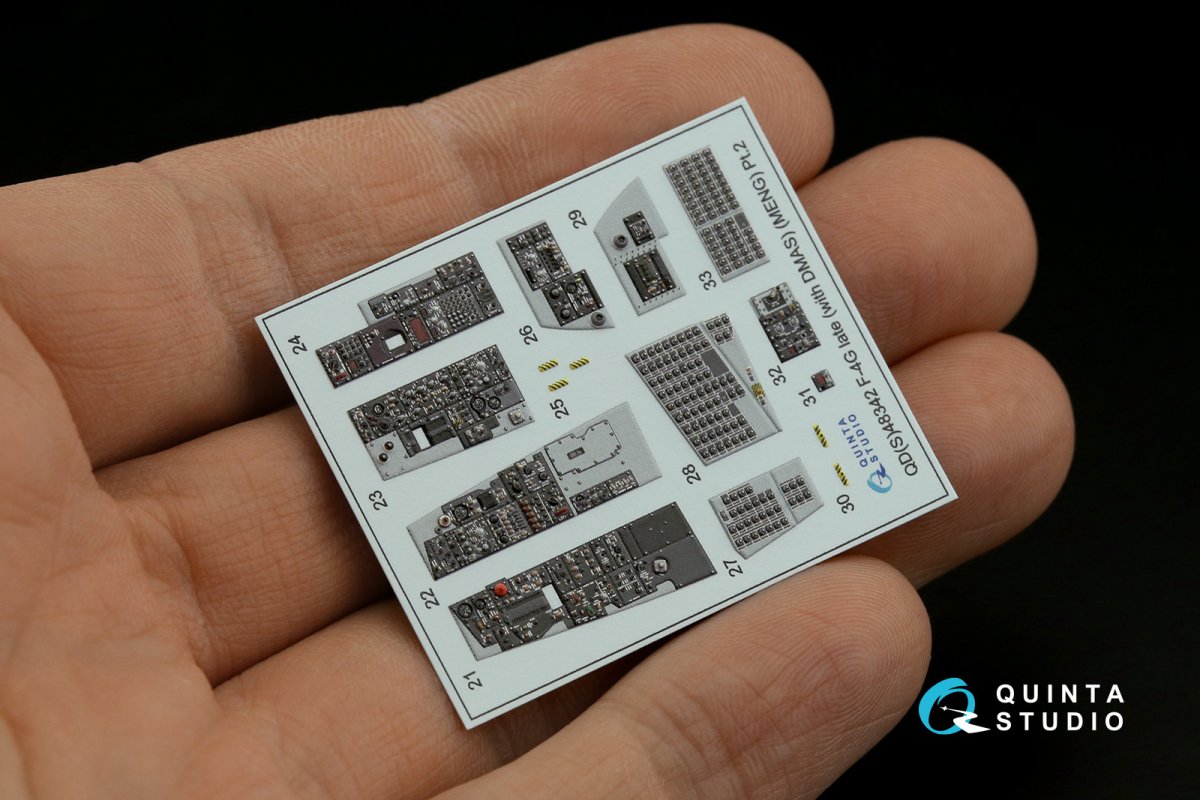 Quinta Studio QD+48342 F-4G tardif Intérieur imprimé en 3D et coloré sur papier décalcomanie (Meng) (avec pièces en résine imprimées en 3D) 1/48 – immagine 6