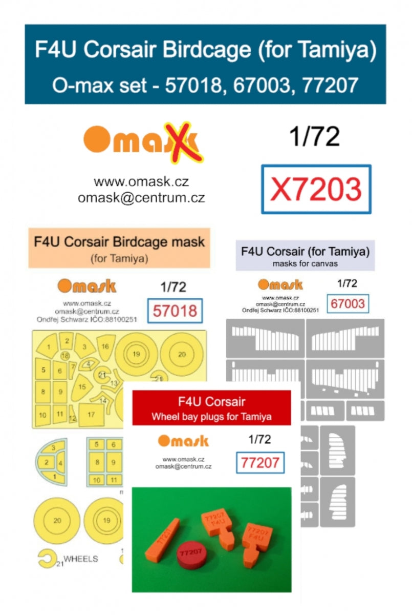 Kit Omask X7203 F4U Corsair Birdcage O-max (pour Tamiya) 1/72