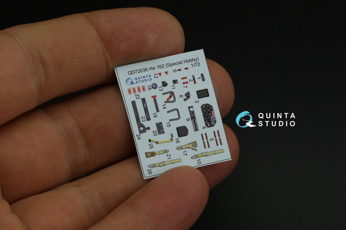 Intérieur imprimé en 3D et coloré sur papier décalcomanie Quinta Studio QD72036 He 162 (Special Hobby) 1/72 – image 8