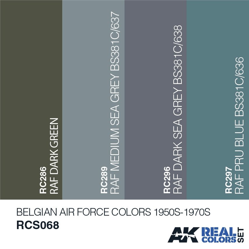 AK Interactive RCS068 COULEURS DE L&amp;#39;ARMÉE DE L&amp;#39;AIR BELGIQUE ANNÉES 1950-1970, COFFRET 4 x 10 ml – image 2