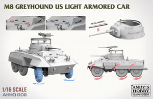 Andy&amp;#39;s Hobby Headquarters AHHQ-008 M8 Greyhound Voiture blindée légère américaine 1/16  – immagine 4