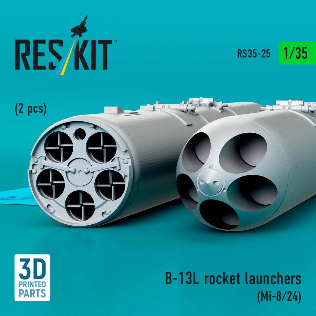 RESKIT RS35-0025 Lance-roquettes B-13L (2 pièces) (Mi-8/24) (Impression 3D) 1/35 – immagine 2