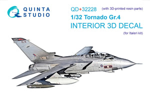 Intérieur imprimé en 3D et coloré sur papier décalcomanie (Italeri) pour Quinta Studio QD+32228 Tornado Gr.4 (avec pièces en résine imprimées en 3D) 1/32