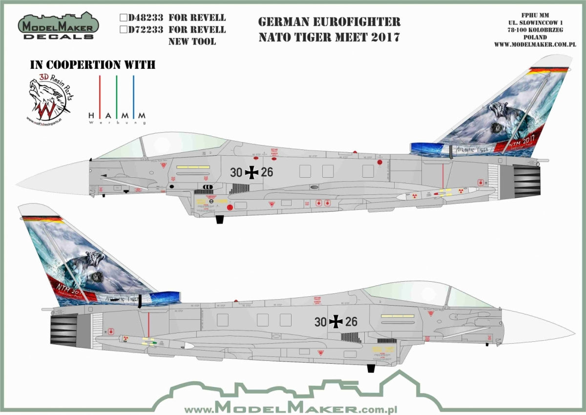 Décalcomanies ModelMaker D48233 Eurofighter allemand OTAN Tiger Meet 2017 1/48