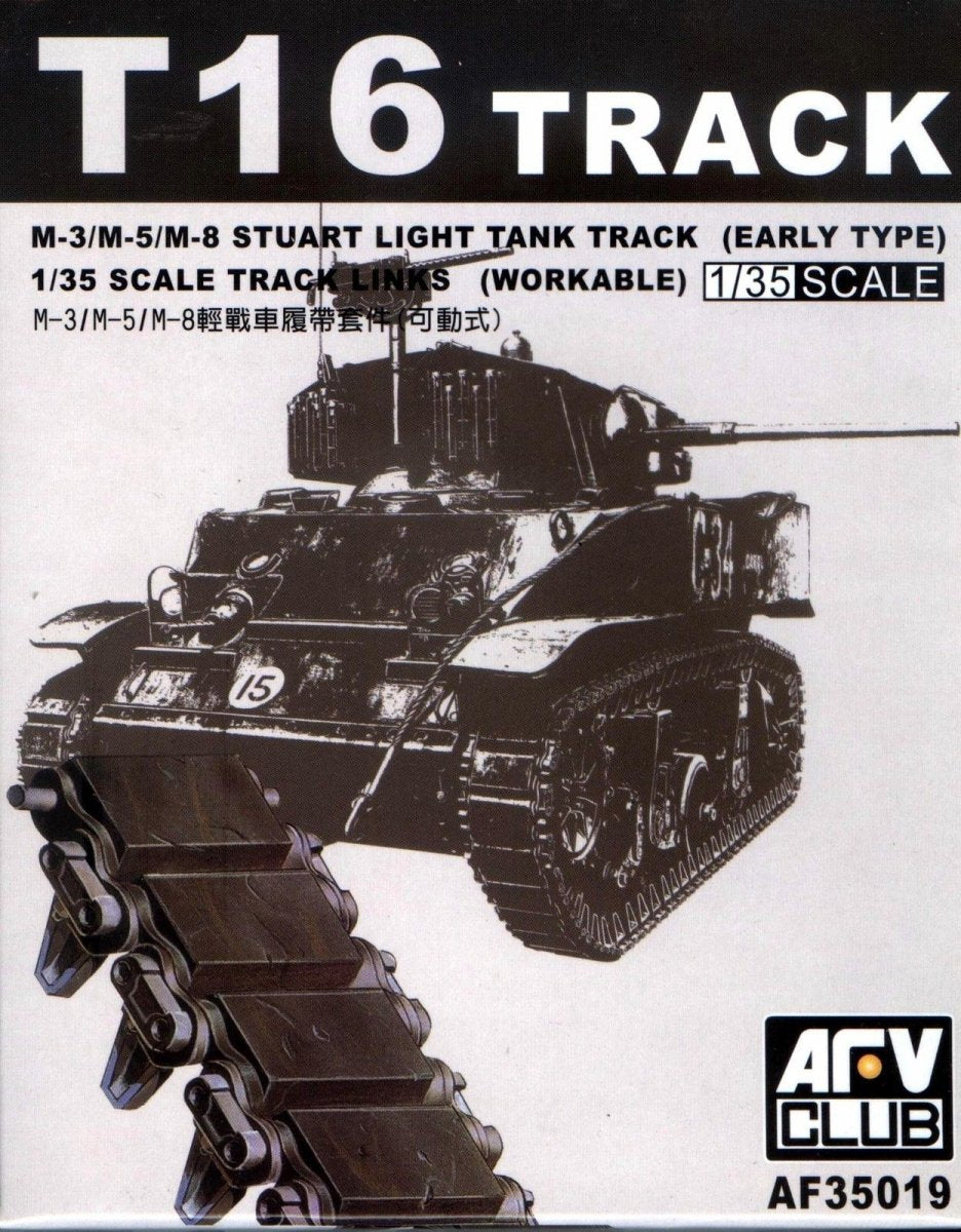 AFV Club 35019 Chenilles fonctionnelles T16 pour char léger Stuart M3 / M5 / M8, échelle 1/35