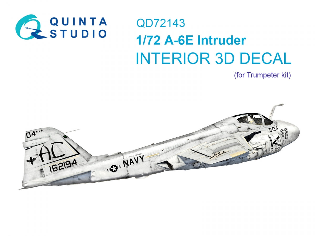 Intérieur coloré imprimé en 3D sur papier décalcomanie pour A-6E Intruder (Trumpeter) de Quinta Studio QD72143, échelle 1/72