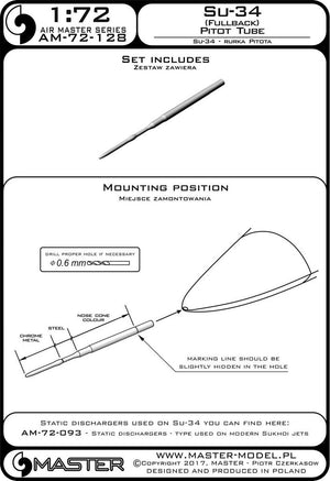 Tube Pitot Master AM-72-128 Su-34 (Fullback) (1/72) – Bild 4