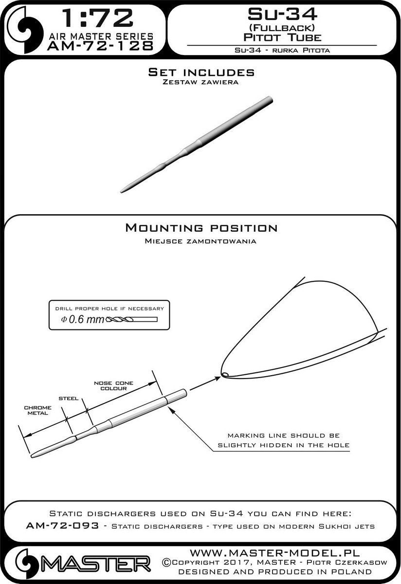 Tube Pitot Master AM-72-128 Su-34 (Fullback) (1/72) – Bild 4