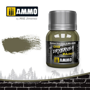 Munitions Mig 0609 DRYBRUSH Vert olive moyen 40 ml