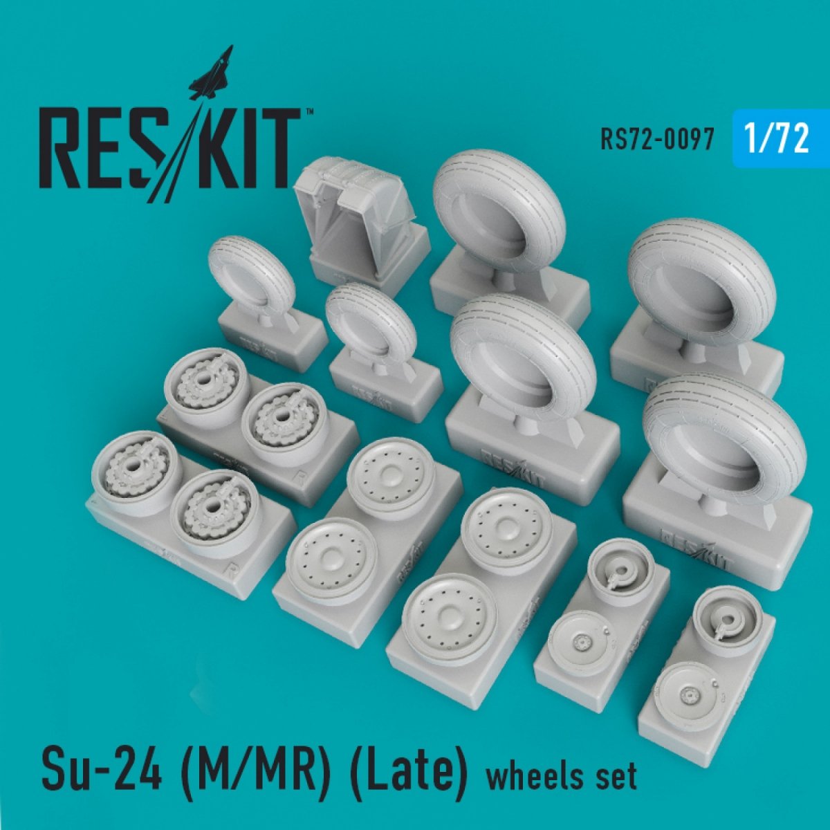 RESKIT RS72-0097 SU-24 (M,MR) VERSION TARDIVE ENSEMBLE DE ROUES 1/72