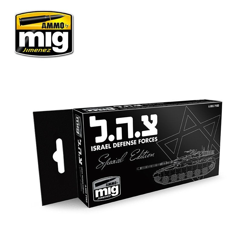MUNITIONS de Mig Jimenez 7163 ÉDITION SPÉCIALE FORCES DE DÉFENSE ISRAÉLIENNES 6x17ml.