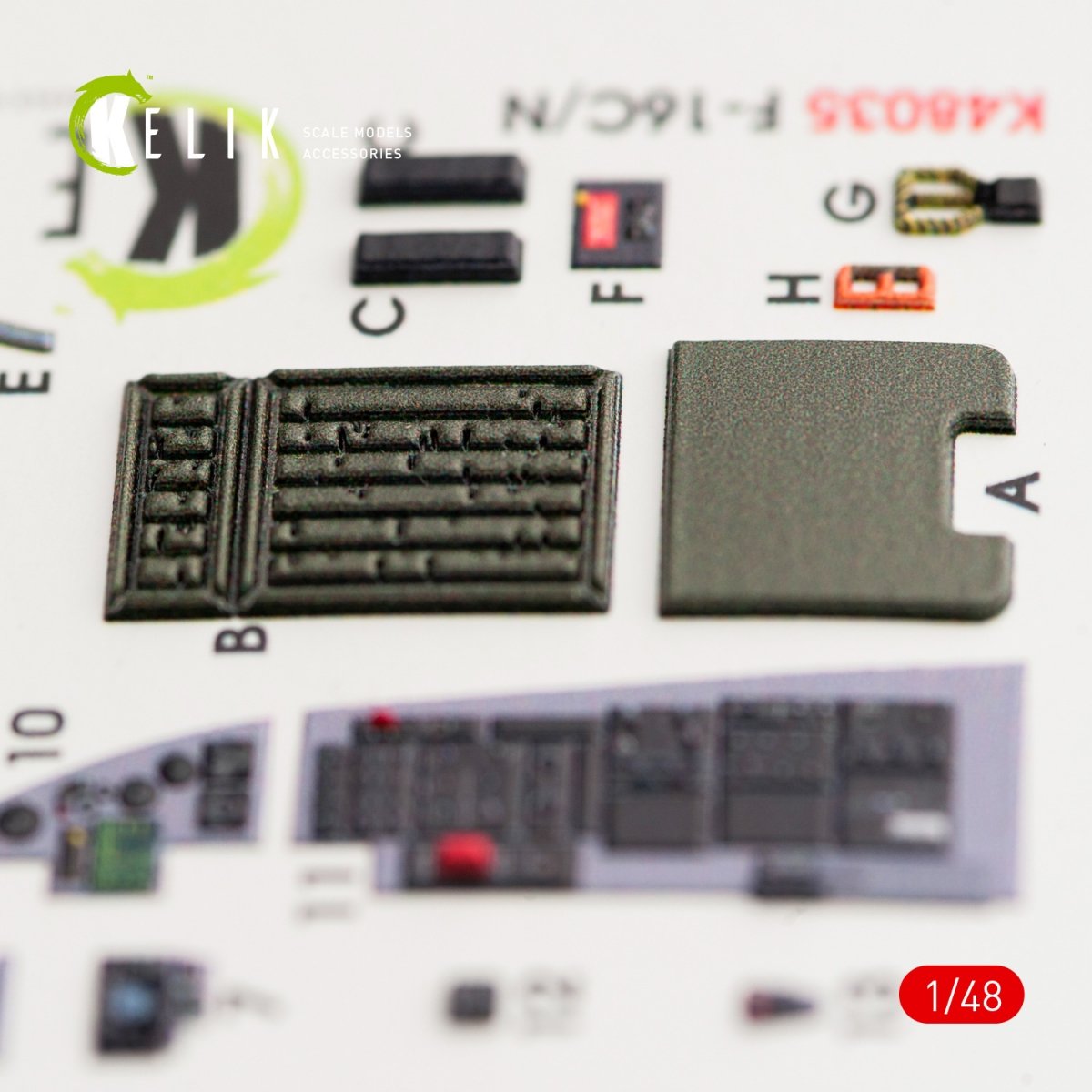 Décalcomanies 3D intérieures KELIK K48035 F-16CN « FIGHTING FALCON » pour maquette Tamiya au 1/48 – immagine 4