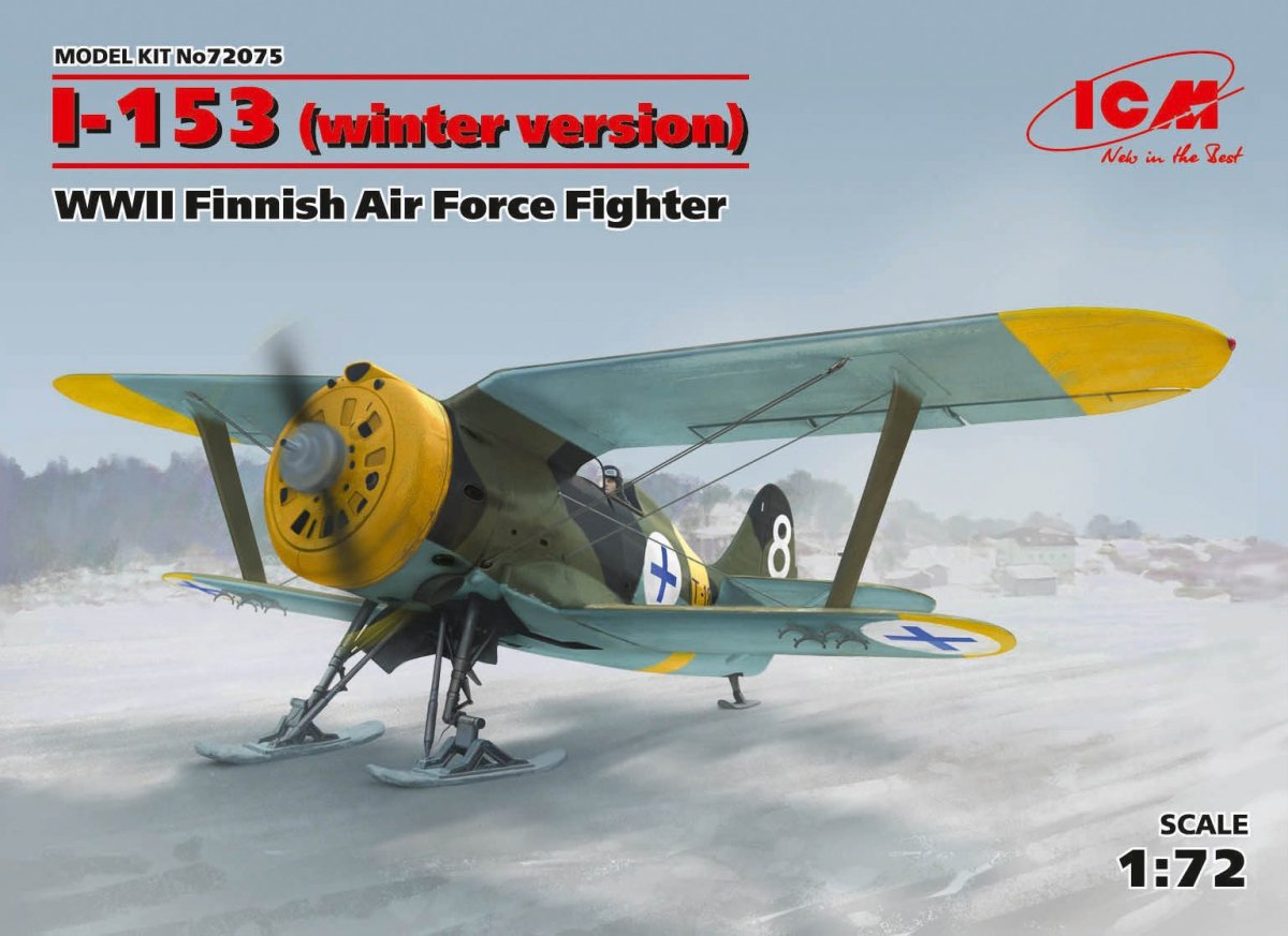 ICM 72075 I-153, Chasseur de l&amp;#39;armée de l&amp;#39;air finlandaise de la Seconde Guerre mondiale (version hivernale) (1/72)