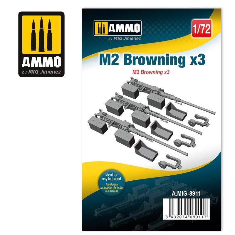 Munitions pour Mig 8911 M2 Browning x3 1/72