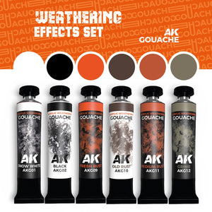 AK Interactive AKG25 ENSEMBLE D&amp;#39;EFFETS DE VIEILLISSEMENT – GOUACHES AK