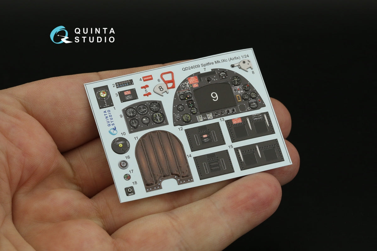 Intérieur imprimé en 3D et coloré sur papier décalcomanie pour Spitfire Mk.IXc (Airfix) Quinta Studio QD24009, échelle 1/24  – immagine 10