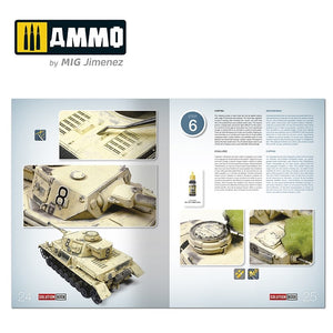 AMMO of Mig Jimenez 6602 SOLUTION BOOK 19 - Comment peindre les véhicules allemands DAK de la Seconde Guerre mondiale (anglais, espagnol, français, allemand) – immagine 4