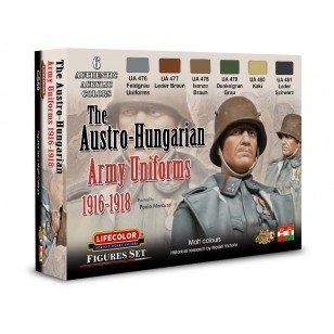 Coffret de peinture acrylique Lifecolor CS59, uniformes austro-hongrois, 6 x 22 ml