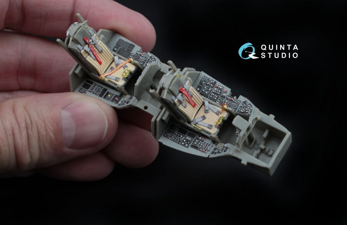 Intérieur imprimé en 3D et coloré sur papier décalcomanie pour le kit Kinetic (QD48045 F-16D (blocs 30/40/50) de Quinta Studio) à l&amp;#39;échelle 1/48 – immagine 5