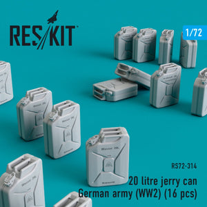 RESKIT RS72-0314 JERRY-BIDON DE 20 LITRES - ARMÉE ALLEMANDE (WWLL) (16 PIÈCES) 1/72