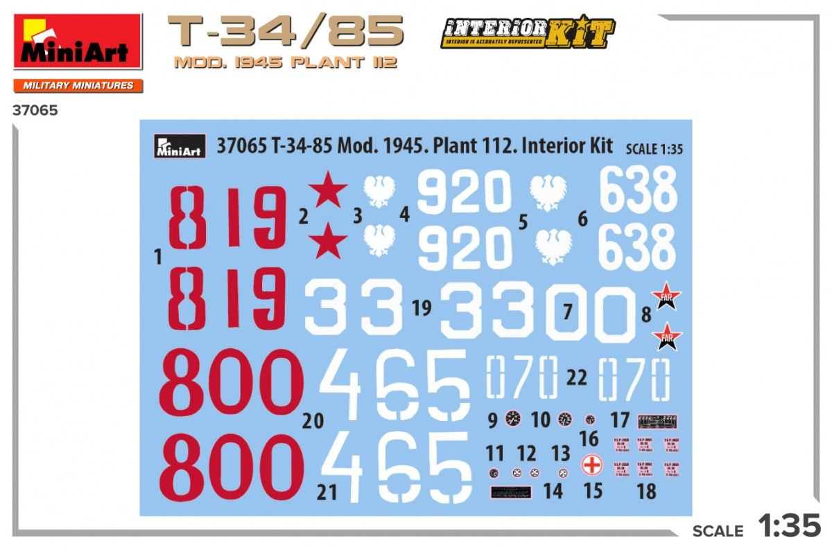 MiniArt 37065 T-34/85 MOD. 1945. USINE 112. KIT INTÉRIEUR 1/35 – image 2