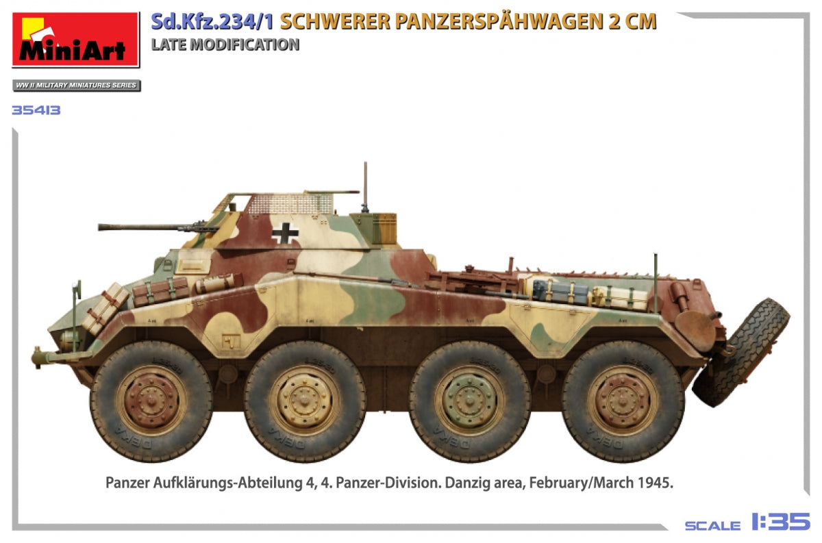 MiniArt 35413 Sd.Kfz.234/1 Schwerer Panzerspähwagen (2 cm). Mod tardif 1/35 – Bild 6