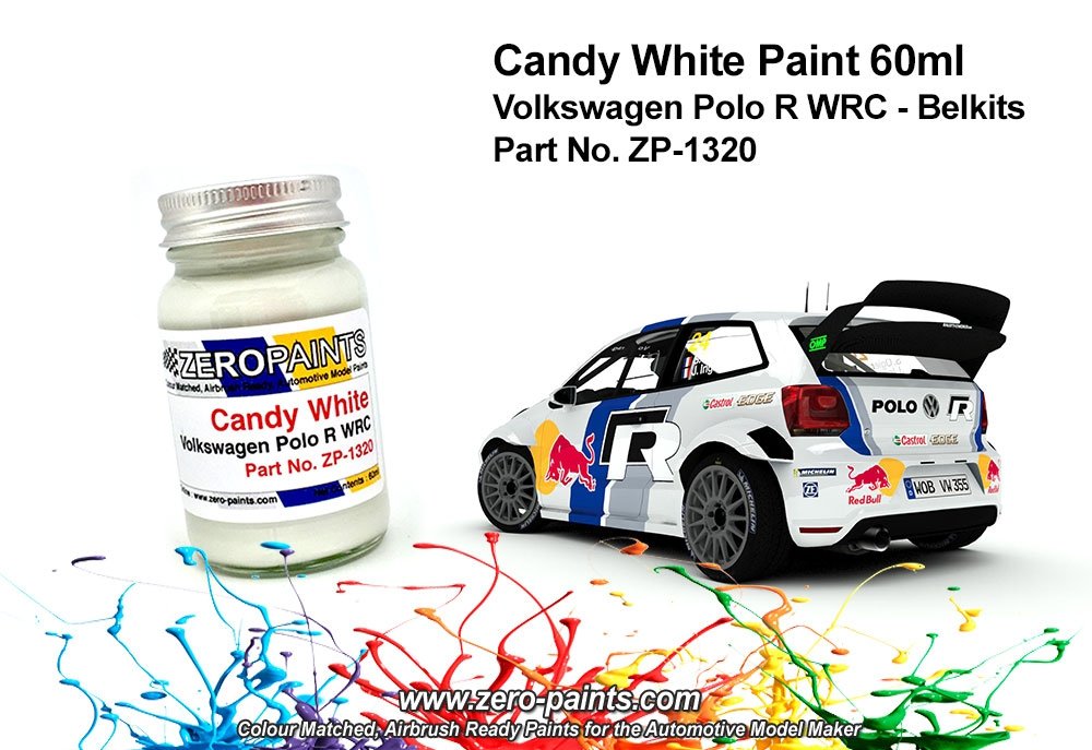 Peinture Zero Paints ZP-1320 - Blanc Candy Volkswagen Polo R WRC Belkits 60 ml