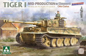 Takom 2200 Tiger I Mid Production avec zimmerit Sd.Kfz. 181 Pz.Kpfw. VI Ausf. E Otto Carius 1/35