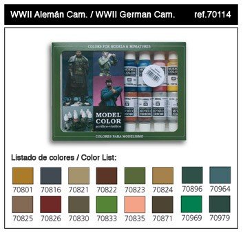 Vallejo WWII GERMAN CAMOUFLAGE (16 couleurs) (70114)