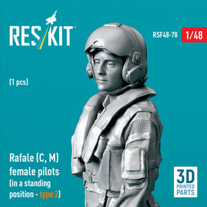 RESKIT RSF48-0078 Rafale (C, M) pilote féminine (position debout - type 2) (1 pièce) (Impression 3D) 1/48 – Bild 2
