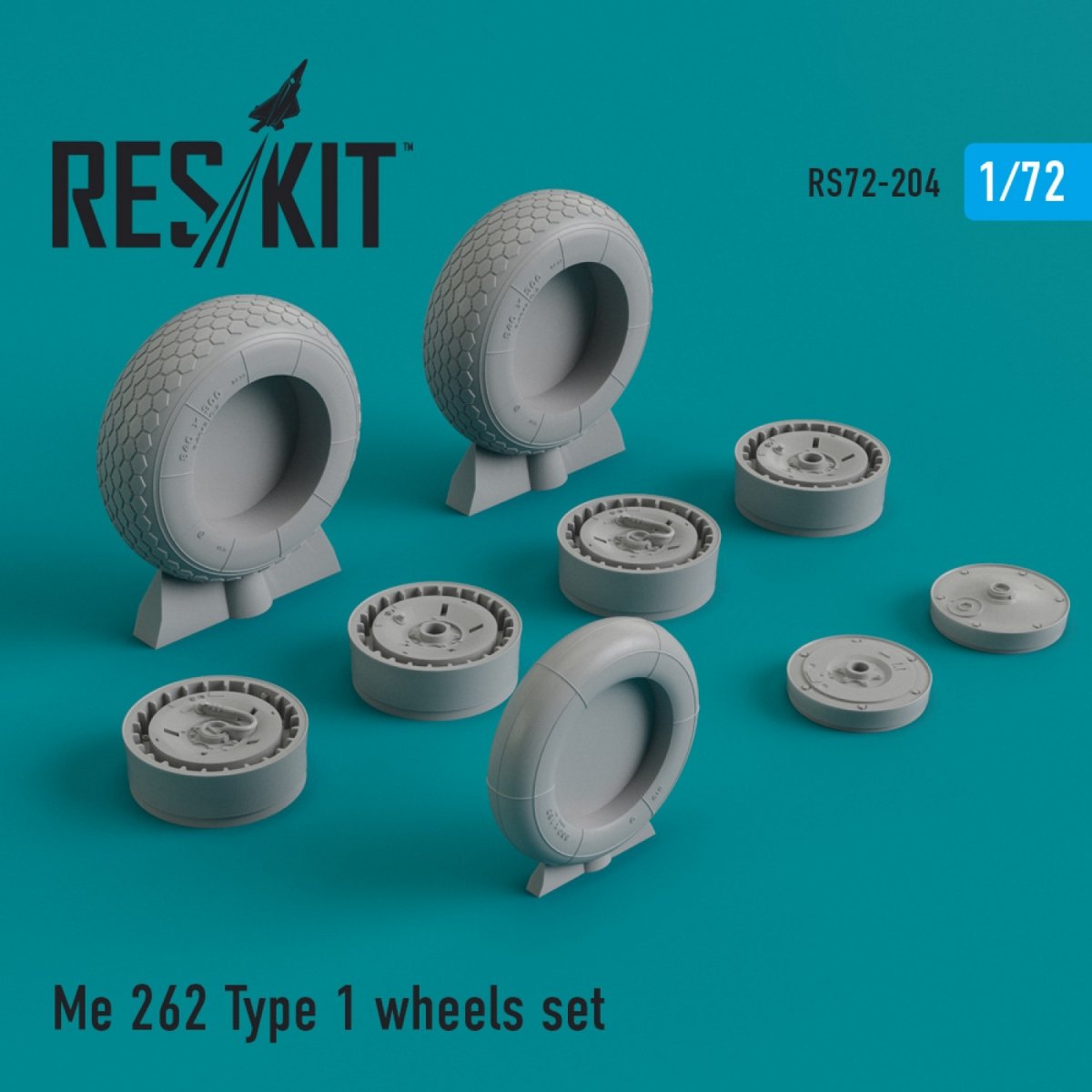 RESKIT RS72-0204 ME.262 TYPE 1 JEU DE ROUES 1/72