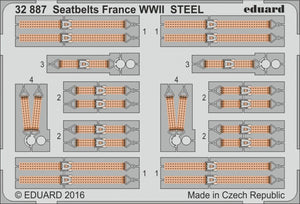 Eduard 32887 Ceintures de sécurité France Seconde Guerre mondiale ACIER 1/32